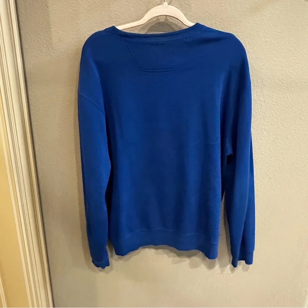 Faconnable Men’s Royal Blue Crewneck Sweatshirt Pullover 100% Cotton Size L